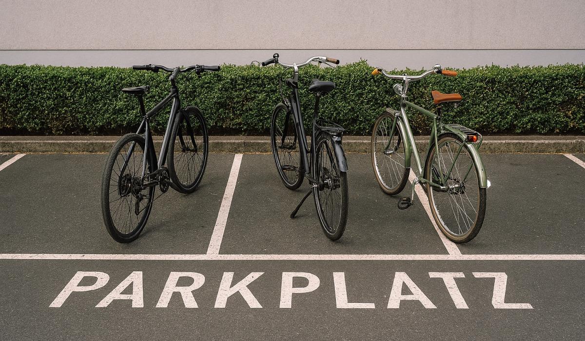Mobilitätswende Fahrräder auf PKW-Parkplätzen